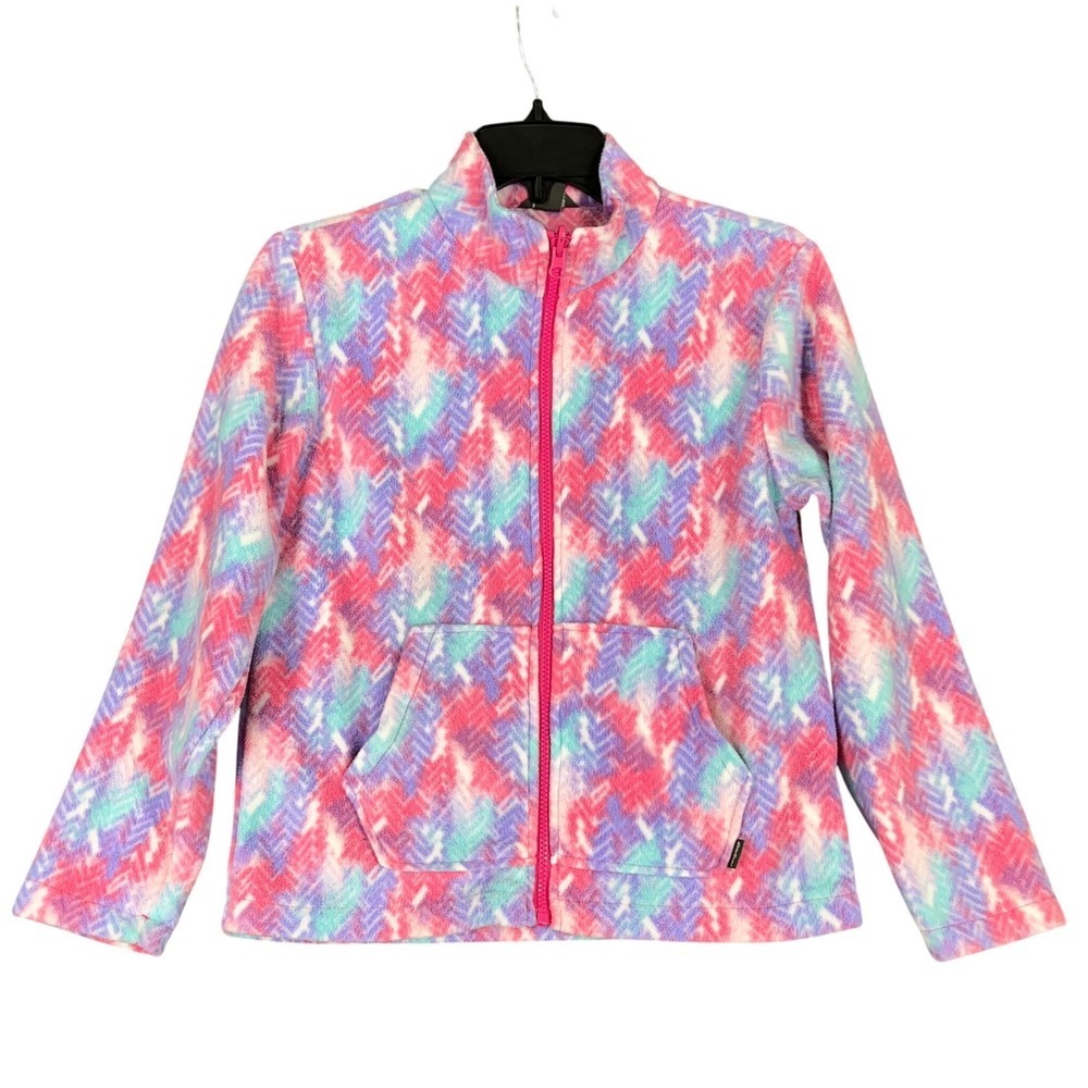 Eddie Bauer Kids Fleece Jacket M 10/12‎ Multicolor Zip Up Cozy Outdoor Pastel